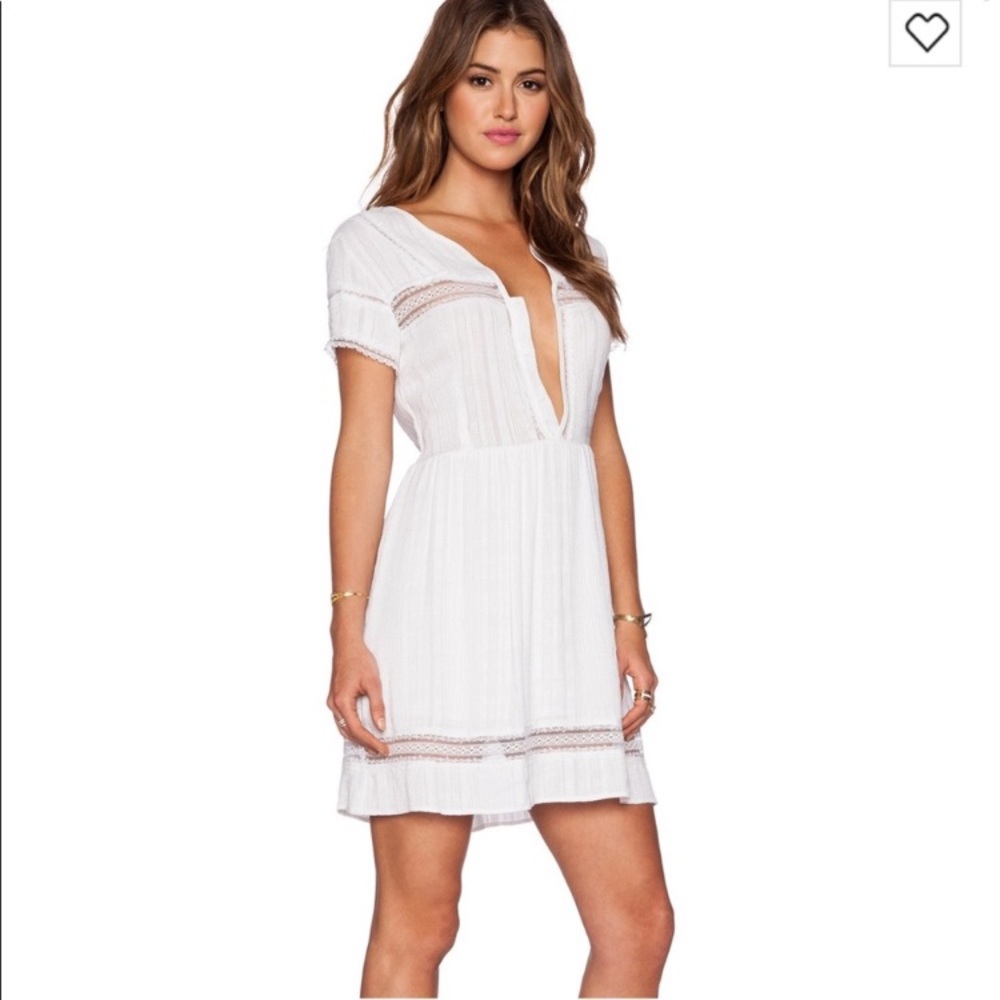 MYNE ASHLEY ANN WHITE BUTTON TOP DRESS